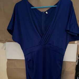 blue dress knee length xl